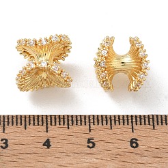 Laiton micro pavé de perles de zircone cubique claires&nbsp;CU-CBA9FFD-09G