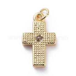 Breloques croix minuscules zircone cubique&nbsp;KK-G363-03G-01