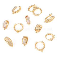 12 stücke 6 arten messing micro pave zirkonia hoop ohrring finden&nbsp;KK-TA0002-57