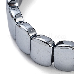 Braccialetti elastici con perline ovali in pietra terahertz per donne e uomini&nbsp;G-D461-20D