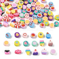 100pcs 2 styles de perles d'argile polymère faites à la main&nbsp;CLAY-FP0001-11A