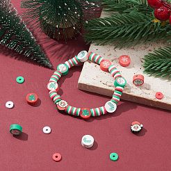 9 Stil weihnachtliche handgefertigte Polymer-Ton-Perlen&nbsp;CLAY-YW0001-91