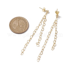 Boucles d'oreilles en laiton avec chaîne à pampilles pour femmes&nbsp;EJEW-JE05744-02