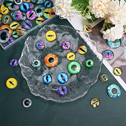 60 Stück leuchtende Glasaugen-Cabochons in 30 Stilen&nbsp;GLAA-CA0001-56