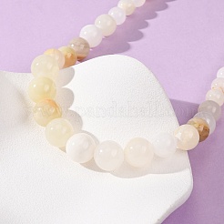 Colliers de perles rondes en jade vert naturel teint&nbsp;GG-CBAA808-05P-B
