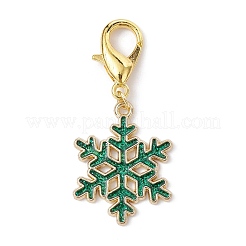 Décorations de pendentif en alliage d'émail de flocon de son de noël&nbsp;HJEW-JM01511