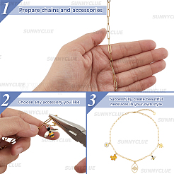 6 collar de cadena con clip de acero inoxidable 304 de 2 colores&nbsp;NJEW-SC0001-58A