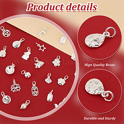 24 pièces 24 styles breloques en laiton&nbsp;FIND-PH0020-24