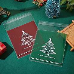 400 pièces 4 styles sacs de bonbons de Noël auto-adhésifs&nbsp;JX059A