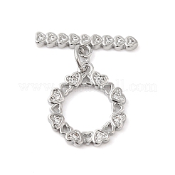 Knebelverschlüsse aus Messing mit durchsichtigem Kubisch Zirkonia-Pavé&nbsp;KK-P234-83P