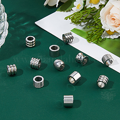 Dicosmeti 36 Stück 6 Stile 304 Edelstahl europäischen Perlen&nbsp;STAS-DC0017-26