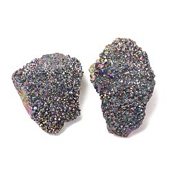 Galvanisierte natürliche Druzy-Quarzkristall-Cluster-Ornamente&nbsp;RABO-PW0001-179B
