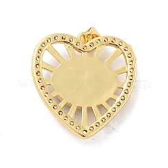 Pendenti a cuore in ottone con micro pavé di zirconi chiari&nbsp;KK-G419-11G