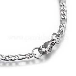 Bracciali a catena figaro in acciaio inossidabile 304 anti-appannamento&nbsp;BJEW-L634-04A-P