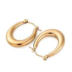 Pendientes de aro ovalados gruesos de acero inoxidable 304 con revestimiento iónico (IP) para mujer&nbsp;EJEW-F283-08G-1