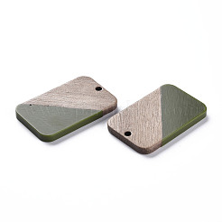 Colgantes de resina opaca y madera de nogal&nbsp;RESI-T035-38F