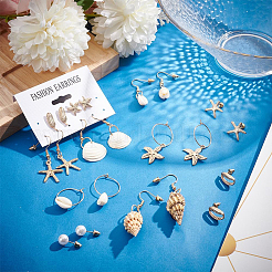 Ohrringe-Sets aus natürlichen Muscheln und Conch-Tropfen&nbsp;EJEW-PH0001-17