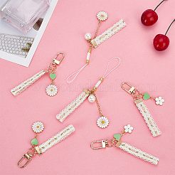 12 stücke 3 stil legierung emaille mobile straps perle blume&nbsp;KEYC-DR0001-12