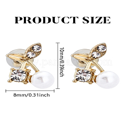 1 paire de boucles d'oreilles à tige en alliage de zinc avec strass&nbsp;EJEW-LP0009-06