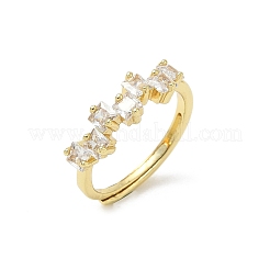Einstellbare messing micro pave zirkonia fingerringe&nbsp;RJEW-C163-26B-G