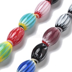 Handgemachte Millefiori Bunte Malerei Perlen Stränge&nbsp;LAMP-F035-12