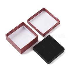 Boîtes à bijoux carrées en carton imprimées de peinture à l'huile florale&nbsp;CBOX-A010-01A-05