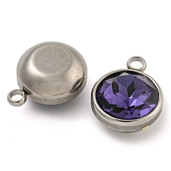 304 Edelstahl-Glas-Strass-Anhänger&nbsp;STAS-E052-56A