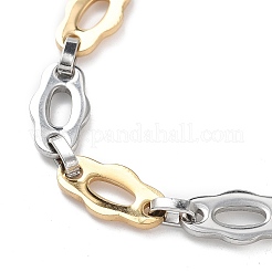 PVD-Vakuumbeschichtung 201 Edelstahl ovale Gliederkette Halskette & Armbänder Set&nbsp;SJEW-G083-14GP