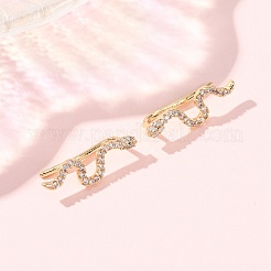 Latón micro pavimenta circonio cúbico aretes&nbsp;KK-CBAA351-16G-01