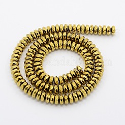 Klasse A galvanisieren Unmagnetisches synthetischen Hämatit Perlen Stränge&nbsp;G-N0014-6x3mm-02