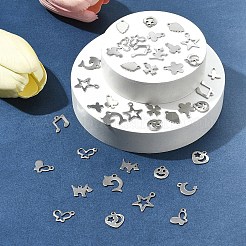 64 Stück 16 Stile anlaufgeschützte 201 Edelstahl-Anhänger&nbsp;STAS-FS0001-63