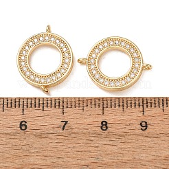 Verbindungsanhänger mit Mikropavé aus Messing mit durchsichtigen Zirkonia-Steinen&nbsp;CU-CBA4579-11G