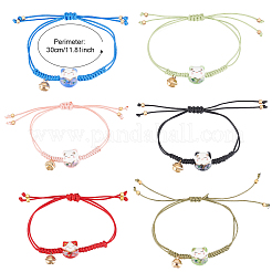 6 ensemble de bracelets à breloques cloche 6 couleurs&nbsp;BJEW-AN0001-74