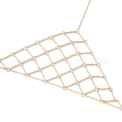 Fußkettchen mit Zehenring aus dreieckigem Netzgewebe und Steg aus Edelstahl 304 für Damen&nbsp;AJEW-AN00664