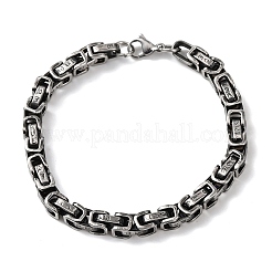 201 bracciali con catene bizantine in acciaio inossidabile per donne e uomini&nbsp;BJEW-F529-02AS