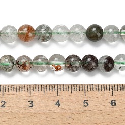 Abalorios naturales del cuarzo lodolite verde hebras&nbsp;G-L642-B06-6mm