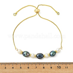 Braccialetti scorrevoli regolabili in perle d'acqua dolce coltivate naturali&nbsp;KK-BJEW-JB14102-01