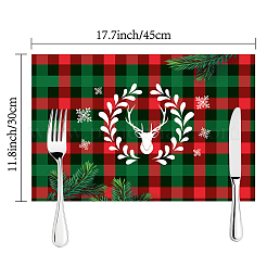 Rectangle avec tapis de table en tissu de coton et lin à motif sur le thème de noël&nbsp;AJEW-WH0196-005