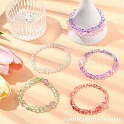 150 brin de perles en verre peintes en spray givrées de 3 styles&nbsp;GLAA-YW0004-34A