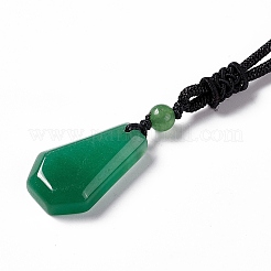 Collana con ciondolo esagonale in pietra preziosa con cordino in nylon per uomo donna&nbsp;NJEW-G094-A