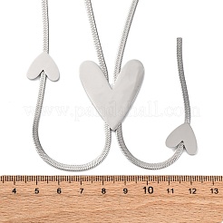 Collares con forma de corazón de acero inoxidable 304&nbsp;NJEW-R026-30P