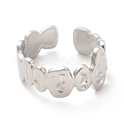 Bague ouverte géométrique en acier inoxydable 304 anti-ternissement pour femme&nbsp;RJEW-F131-12P
