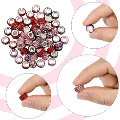 120 Stück 3 Farben Polymer Clay Strass europäische Großlochperlen mit silberfarben plattierten Messingkernen&nbsp;FPDL-LT0001-01B