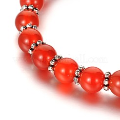 Trendige Acryl-Charm-Armbänder aus natürlichem Karneol (gefärbt und erhitzt).&nbsp;BJEW-JB01792-01