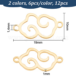 12 Stück 2 Farben 304 Edelstahl-Anschluss-Charms&nbsp;STAS-UN0047-20