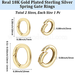 2 pièce 2 styles d'anneaux à ressort en argent sterling&nbsp;STER-BBC0009-77