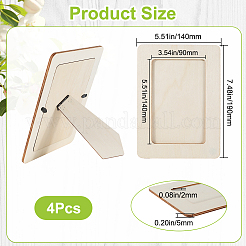 Supports de cadre photo vierge en bois inachevé&nbsp;AJEW-WH20023-03B