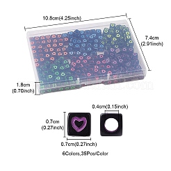 210pcs 6 Farben undurchsichtige weiße europäische Acrylperlen&nbsp;MACR-YW0002-75B