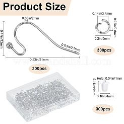 300 crochet de boucle d'oreille en acier inoxydable 304&nbsp;DIY-SP0001-04