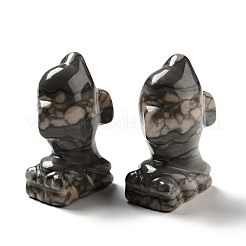 Figuras de jaspe de flor de ciruelo natural&nbsp;G-C245-08